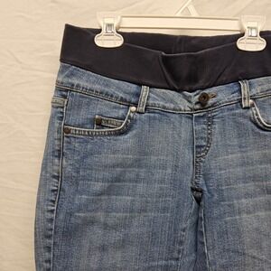 Mimi Maternity Cropped Jeans Women Size S Blue Medium Wash Underbelly‎ Stretch